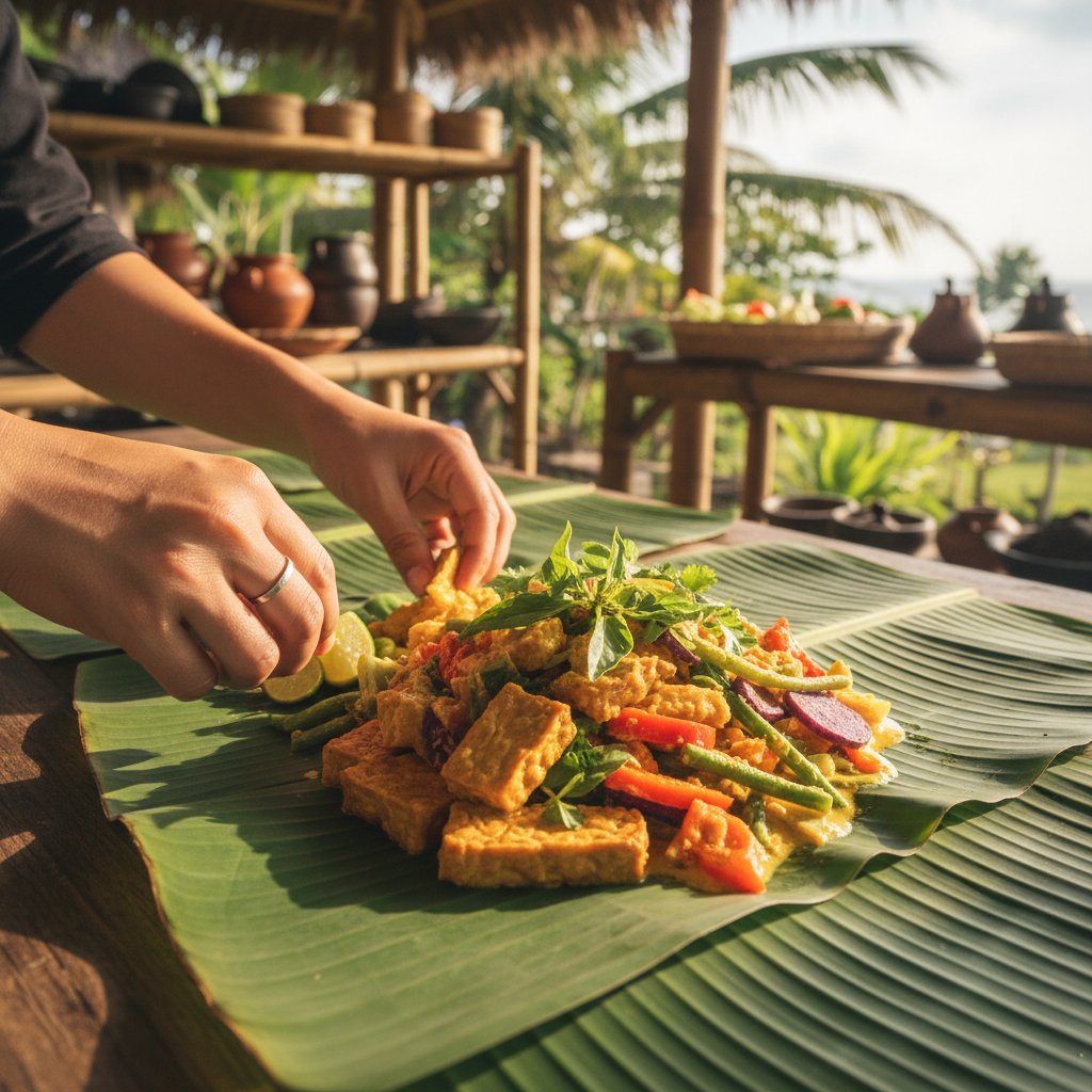 Vegan Balinese cooking class with organic plant-based ingredients